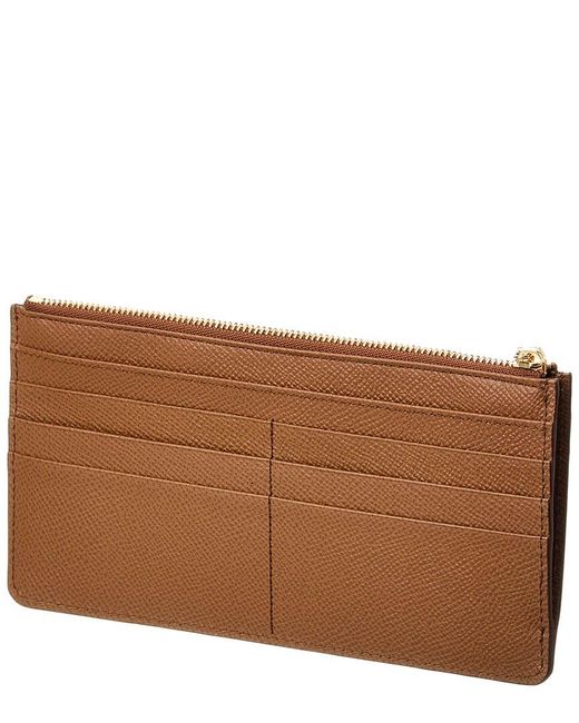 Dolce & Gabbana Brown Dauphine Leather Card Case