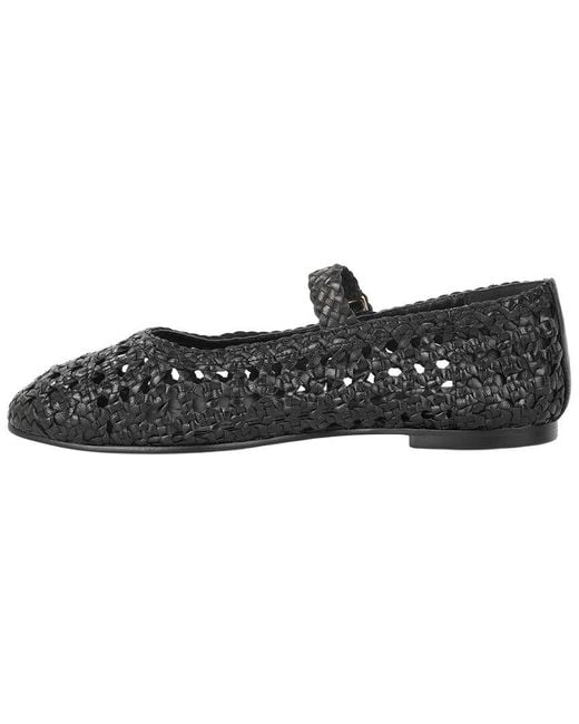 Tiffany & Fred Paris Black Crochet Leather Flat