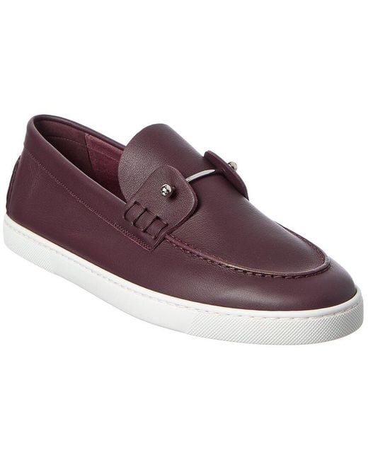 Christian Louboutin Purple Chambeliboat Leather Loafer for men
