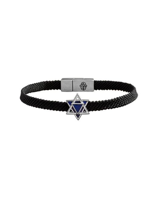 Karma and Luck Black Plated Lapis Magnetic Bracelet