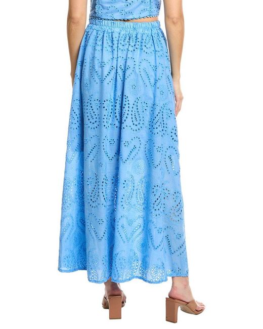 Estellina Blue Embroidered Skirt