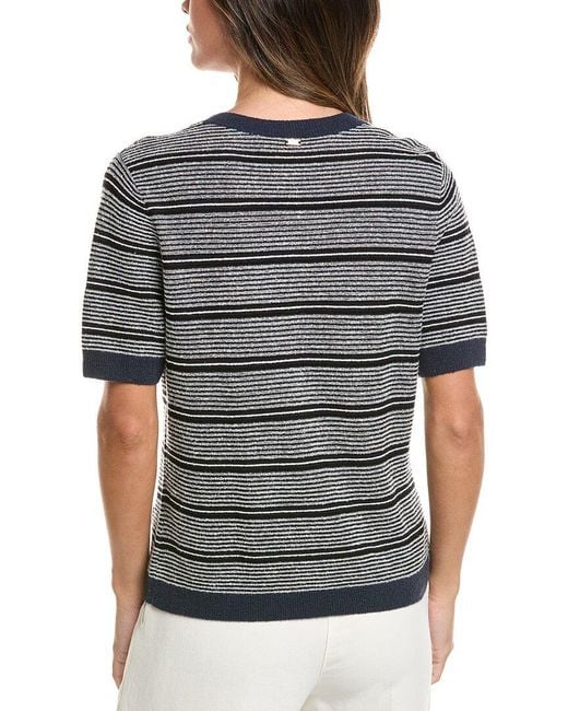 St. John Gray Wool-Blend Cardigan