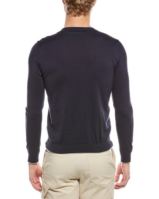 Eleventy Blue Long Sleeves Round Neck Sweater for men
