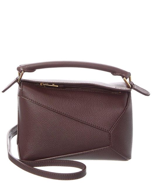 Loewe Brown Puzzle Edge Mini Leather Shoulder Bag