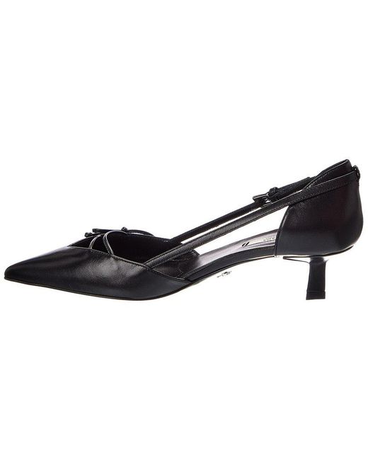 Prada Black Logo 50 Leather Slingback Pump
