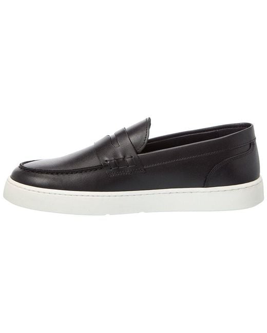 M by Bruno Magli Black Magnifico Leather Slip-On Sneaker for men