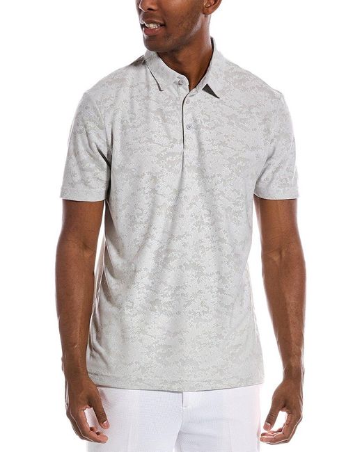 Adidas Originals White Textured Jacquard Polo Shirt for men
