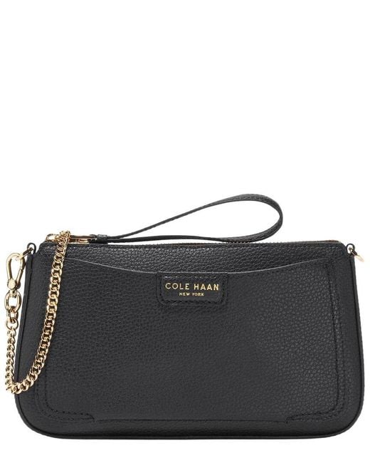 Cole Haan Black Leighton Leather Clutch