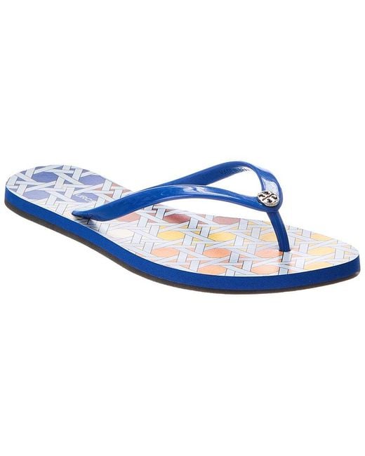 Tory Burch Blue Chelsea Rubber Thong Sandal