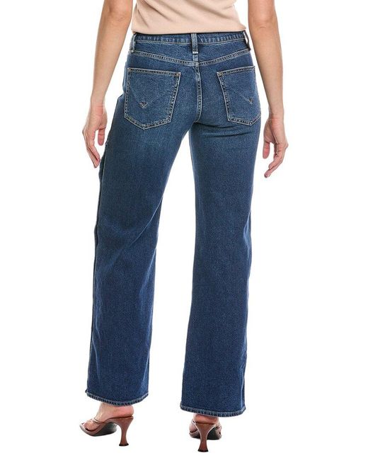 Hudson Blue Rosie Side Snaps Deep Ray Wide Leg Jean