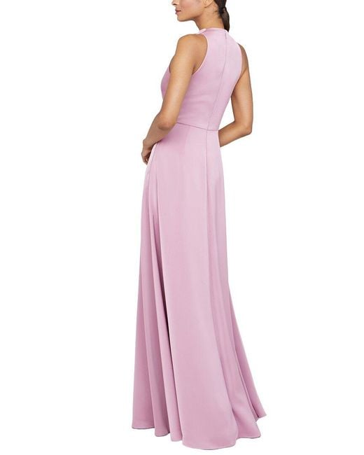 THEIA Purple Amara Cowl Drape Gown