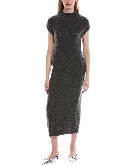 Philosophy Black Funnel Neck Cashmere Midi Sweaterdress