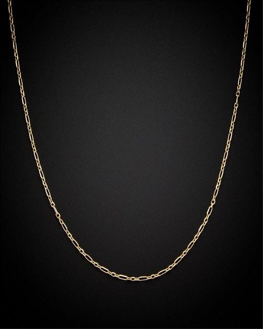 Italian Gold Black 14k Figaro Forzantina Necklace