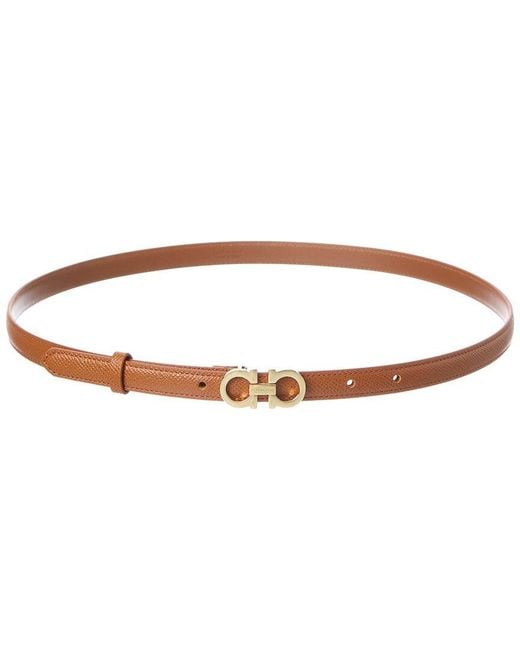 Ferragamo White Gancini Leather Belt