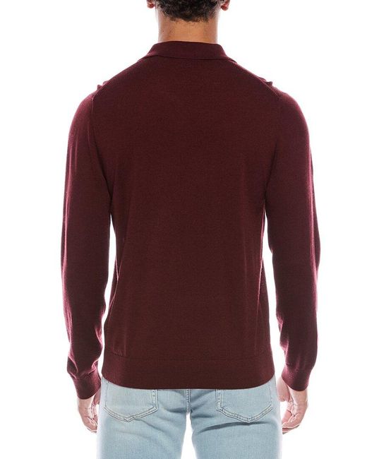 Vince Red Wool Polo Sweater for men