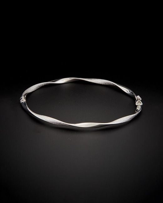 Italian Gold Black 14K Twist Bangle Bracelet