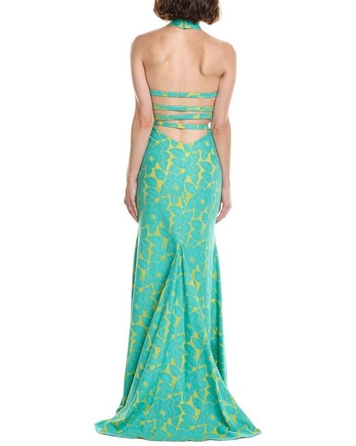 Issue New York Green Print Maxi Dress