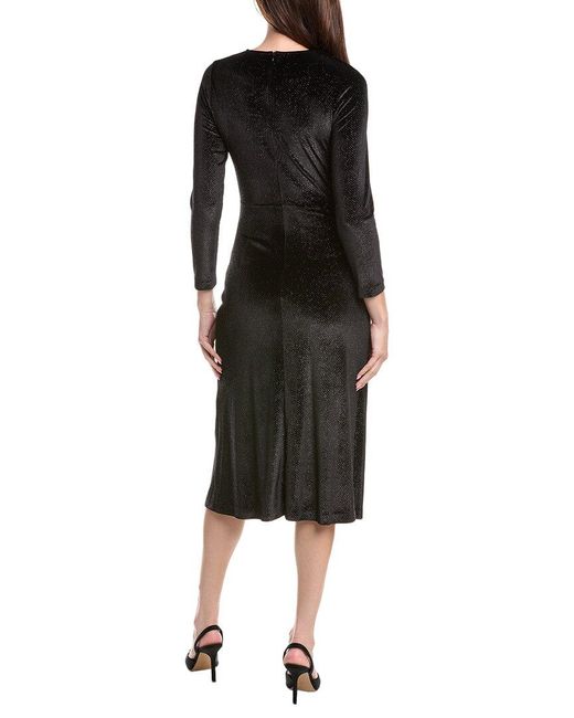 Sandro Black Glitter Velvet Midi Dress