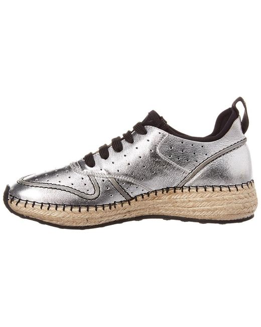 Tod's Metallic Leather Espadrille Sneaker