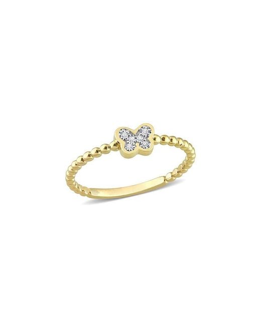 Rina Limor Metallic 14K 0.03 Ct. Tw. Diamond Butterfly Ring
