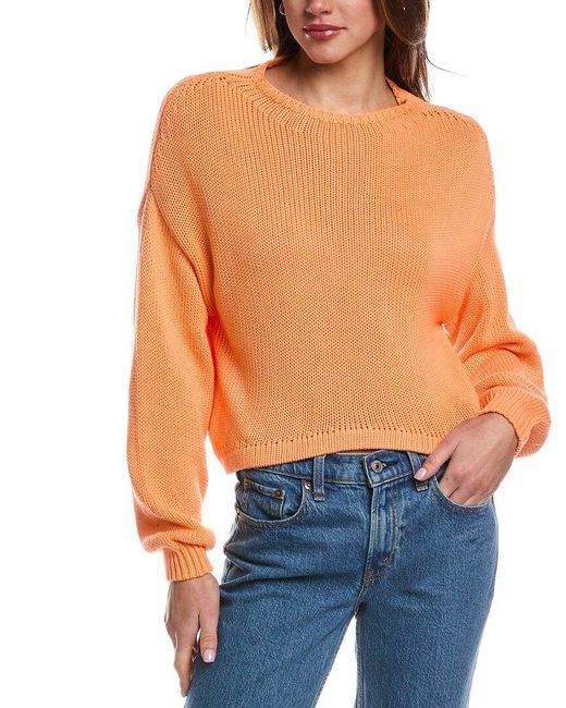 525 America Orange Asymmetrical Hem Pullover