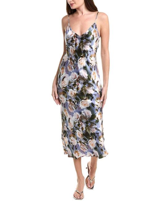 L'Agence Multicolor Seridie Mid-Length Silk Slip Dress