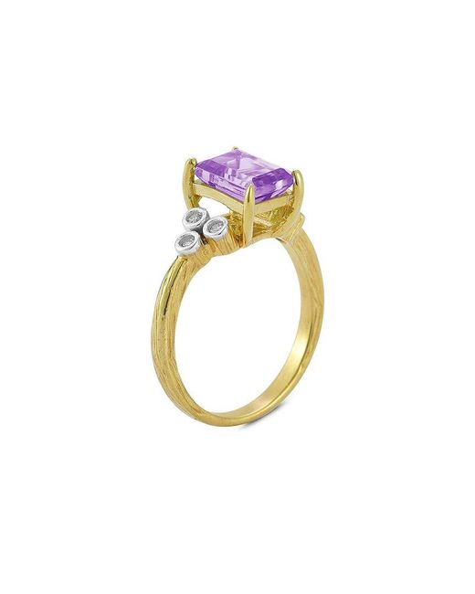 Reiss Pink 14K 1.39 Ct. Tw. Diamond & Amethyst Cocktail Ring