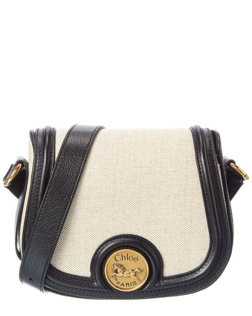 Chloé Natural Horse Medal Canvas & Leather Shoulder Bag