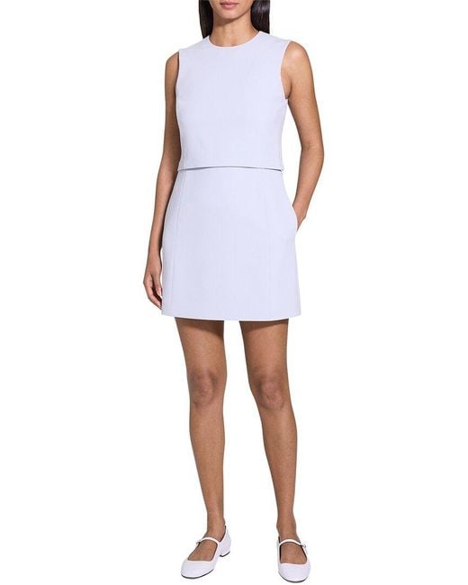 Theory White Sculpted Layer Dress
