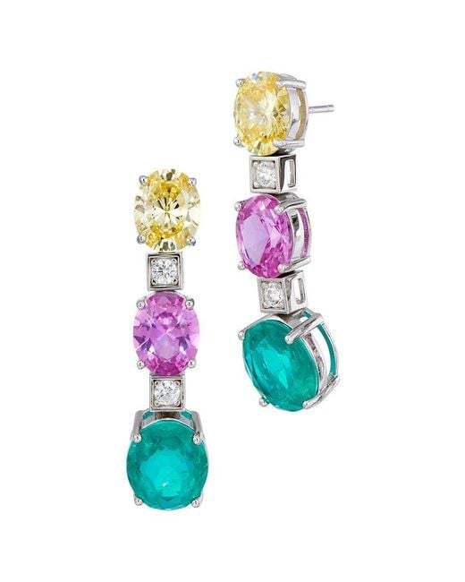 Savvy Cie White Cz Drop Earrings