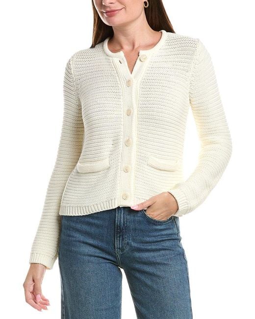 Michael Stars White Kaden Crewneck Cardigan