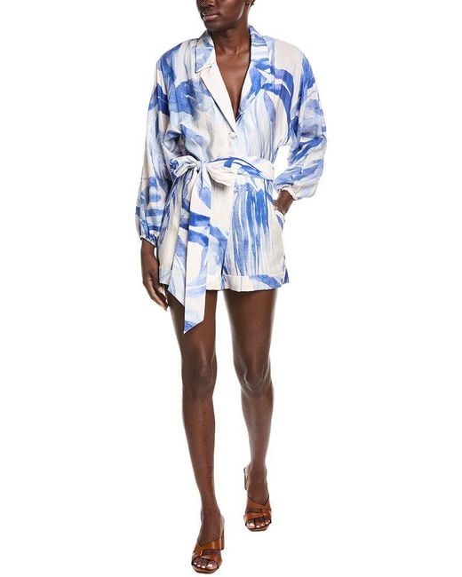 Gracia Blue Belted Romper