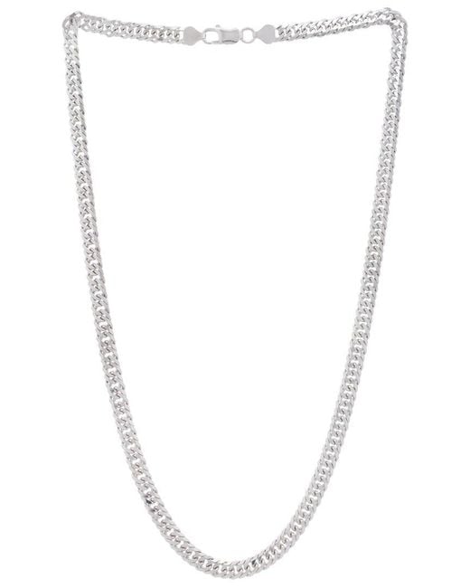Italian Silver White Miami Cuban Necklace