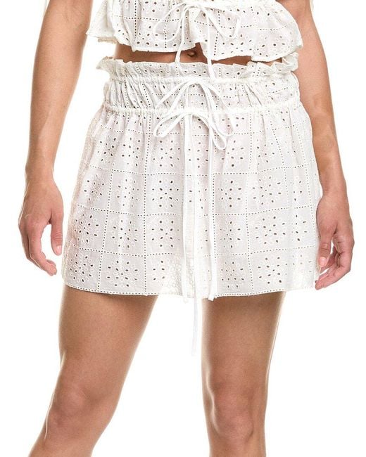 Ganni White Light Broderie Anglaise Mini Skirt