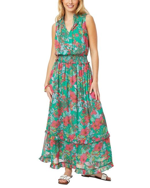 Roberta Roller Rabbit Green Ashbury Floral Frida Maxi Dress