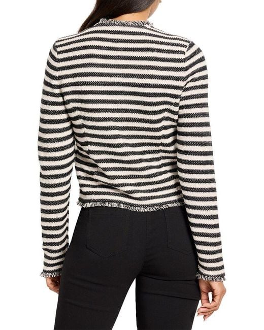 NIC+ZOE Black Fringe Mix Femme Jacket
