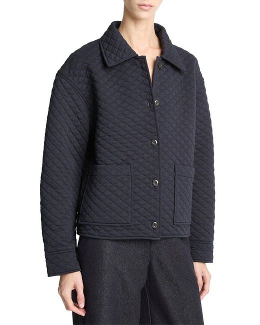 Vince Blue Quilted Collared Jacket