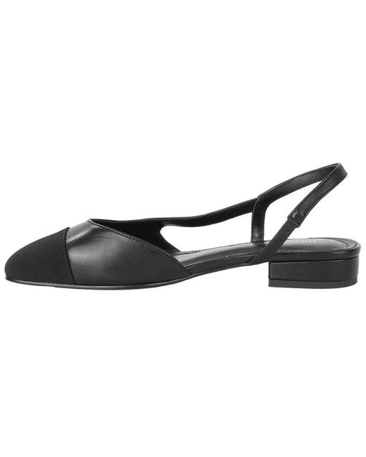 Tiffany & Fred Paris Black 2-tone Leather Flat