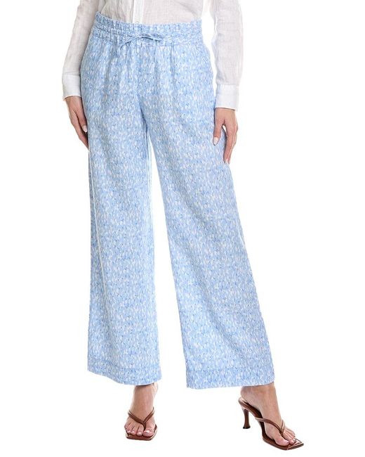 Tommy Bahama Blue Chic Cheetah High-rise Easy Linen Pant