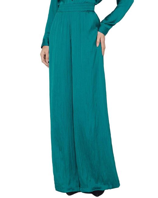 L'Agence Green Lillian Pull-On Wide Leg Pants