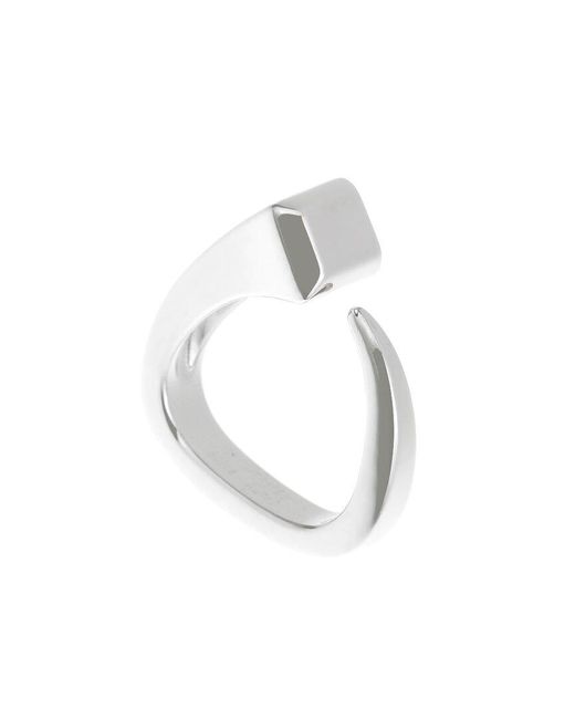Hermès White 18K Clou De Forge Ring (Authentic Pre-Owned)