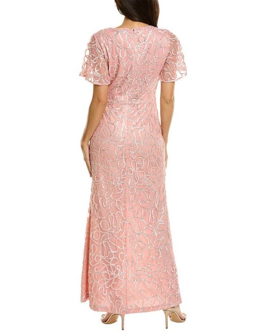 JS Collections Pink Winter Mermaid Gown