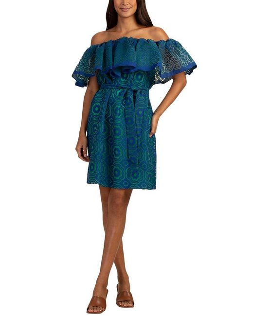 Trina Turk Blue Flowery 2 Dress
