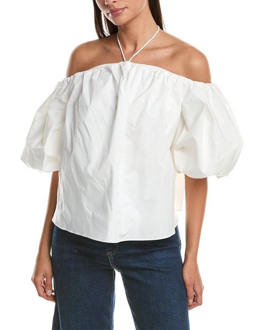 MILLY White Poplin Mini Top
