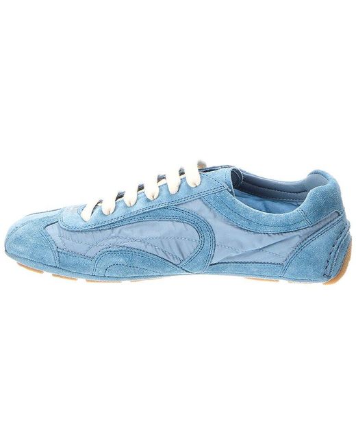 Prada Blue Montecarlo Suede & Leather Sneaker