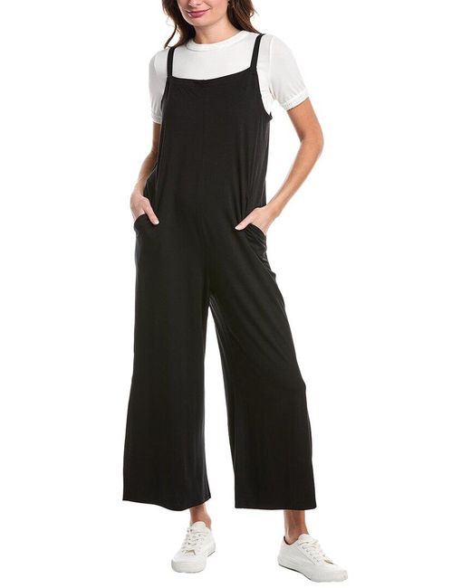 Eileen Fisher Black Square Neck Ankle Jumpsuit