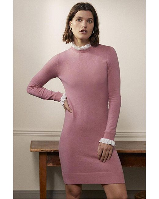Boden Pink Beatrice Knitted Wool-blend Dress