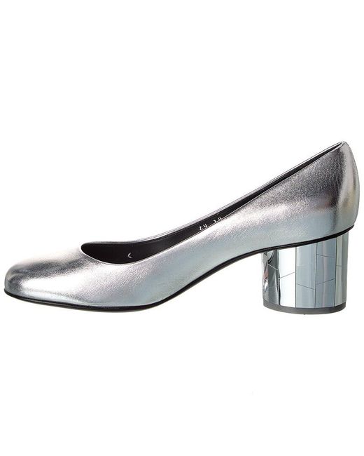 Ferragamo White Farrah Leather Pump