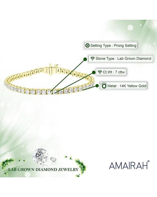 Amairah White 14K 7.00 Ct. Tw. Lab-Grown Diamond Tennis Bracelet