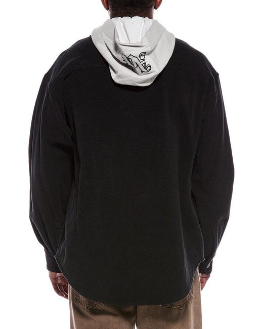 Palm Angels Black Hooded Knit Jacket for men